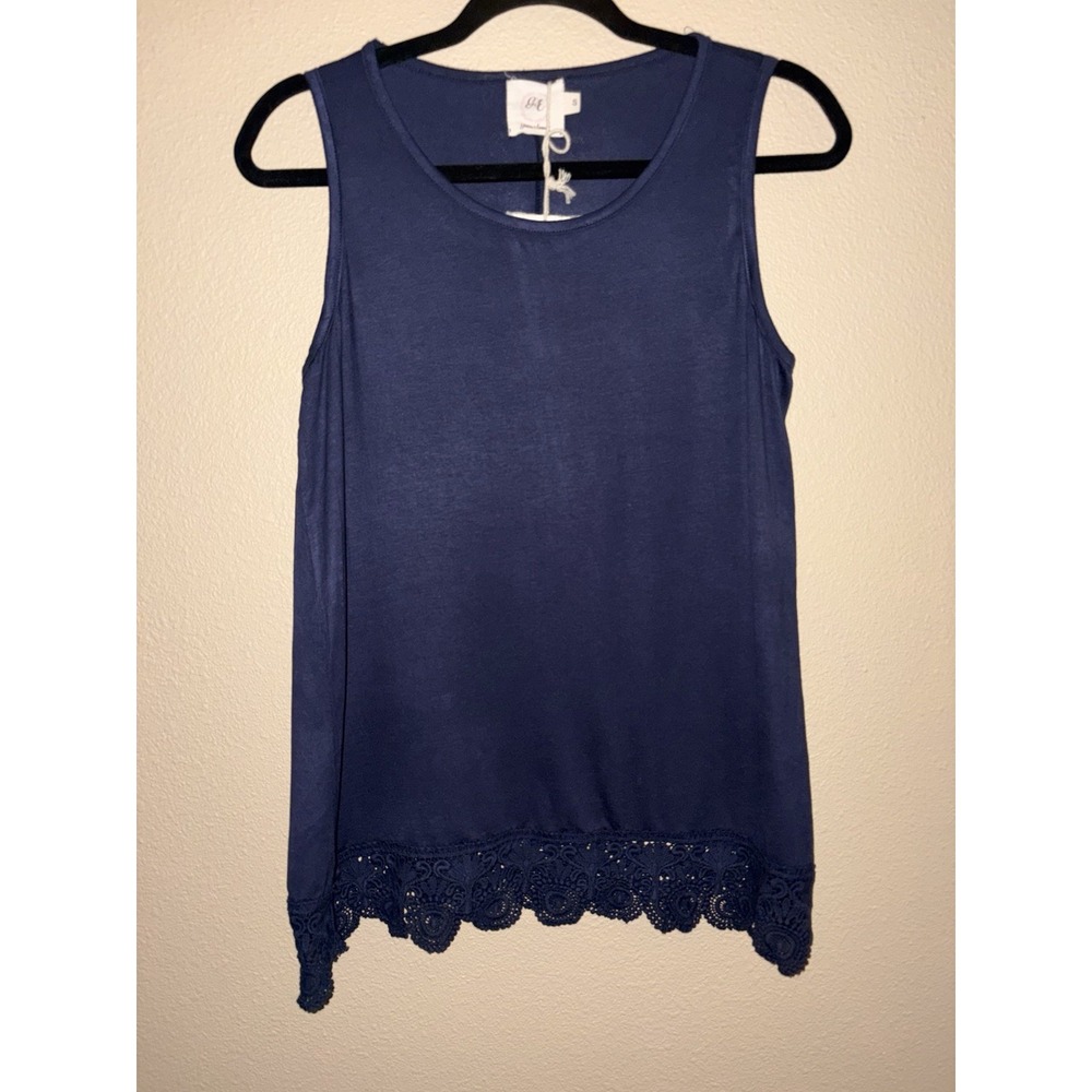 NWT Grace & Lace Navy Tank Extender with Lace bottom S Cottagecore Feminine